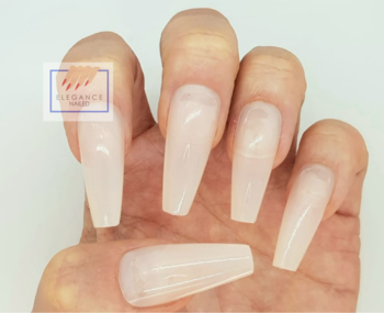 Light Nude Extra Long Coffin Nails Elegance Nailed